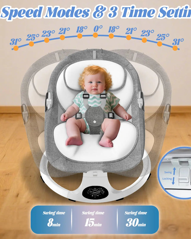 G TALECO GEAR Portable Baby Swing and Bouncer for Infants with 5 Speed Settings and Bluetooth Control