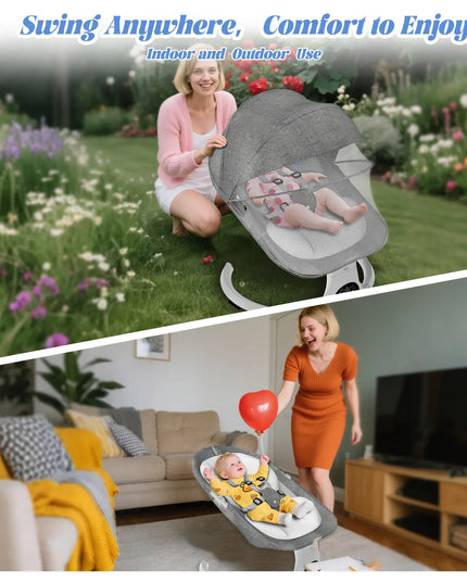 G TALECO GEAR Portable Baby Swing and Bouncer for Infants with 5 Speed Settings and Bluetooth Control