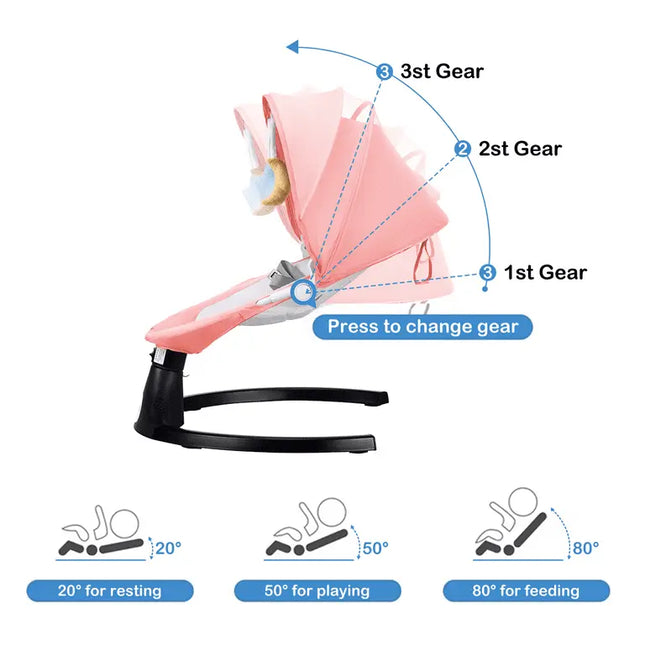 G TALECO GEAR Portable Baby Swing and Bouncer for Infants with 5 Speed Settings and Bluetooth Control