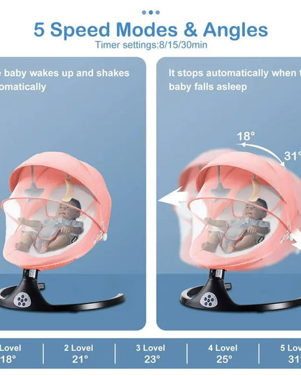 G TALECO GEAR Portable Baby Swing and Bouncer for Infants with 5 Speed Settings and Bluetooth Control