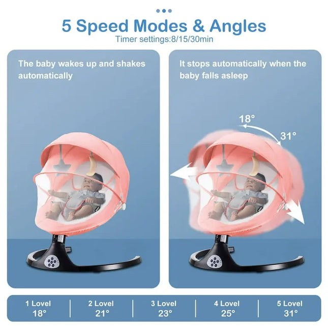 G TALECO GEAR Portable Baby Swing and Bouncer for Infants with 5 Speed Settings and Bluetooth Control