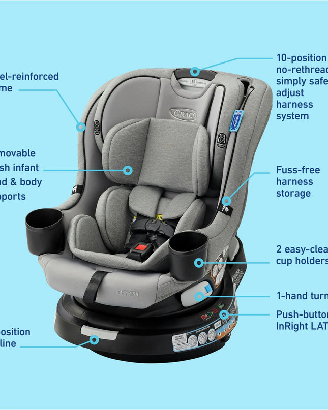 Graco EasyTurn™ 360 2-in-1 Rotating Convertible Car Seat | Rear & Forward-Facing, 4–65 lb