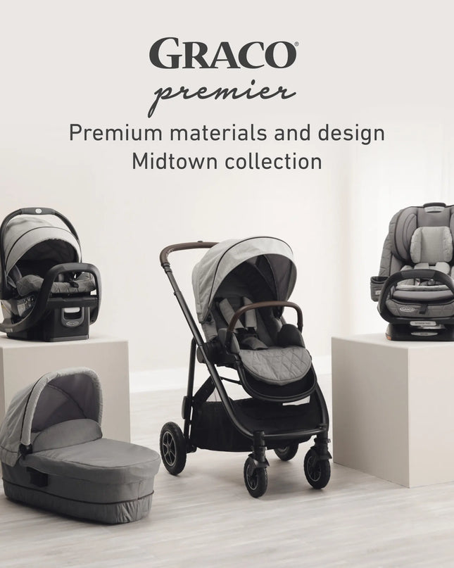 Graco Premier 4Ever DLX Extend2Fit SnugLock 4-in-1 Infant and Toddler Car Seat with Anti-Rebound Bar, Midtown Collection