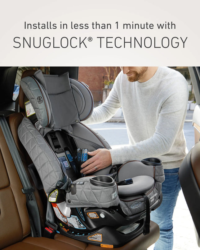 Graco Premier 4Ever DLX Extend2Fit SnugLock 4-in-1 Infant and Toddler Car Seat with Anti-Rebound Bar, Midtown Collection