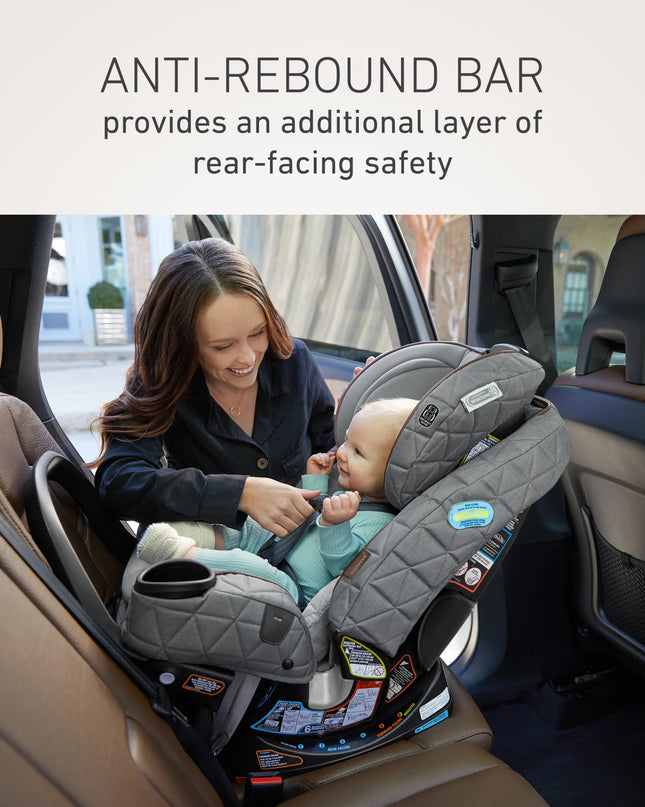 Graco Premier 4Ever DLX Extend2Fit SnugLock 4-in-1 Infant and Toddler Car Seat with Anti-Rebound Bar, Midtown Collection