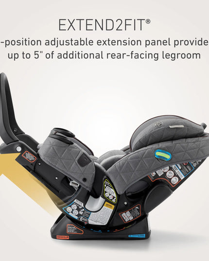 Graco Premier 4Ever DLX Extend2Fit SnugLock 4-in-1 Infant and Toddler Car Seat with Anti-Rebound Bar, Midtown Collection