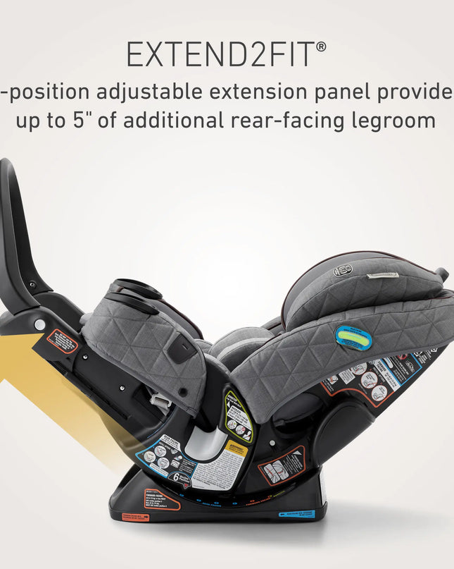 Graco Premier 4Ever DLX Extend2Fit SnugLock 4-in-1 Infant and Toddler Car Seat with Anti-Rebound Bar, Midtown Collection