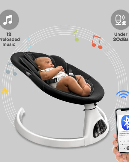 HARPPA™ Electric Baby Swing – 5 Speeds, Remote Control, Bluetooth Music + Mosquito Net | Nursery Essential