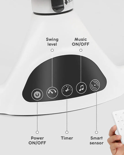 HARPPA™ Electric Baby Swing – 5 Speeds, Remote Control, Bluetooth Music + Mosquito Net | Nursery Essential