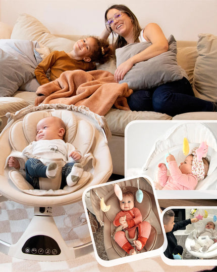 HARPPA™ Electric Baby Swing – 5 Speeds, Remote Control, Bluetooth Music + Mosquito Net | Nursery Essential