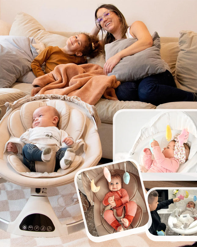 HARPPA™ Electric Baby Swing – 5 Speeds, Remote Control, Bluetooth Music + Mosquito Net | Nursery Essential