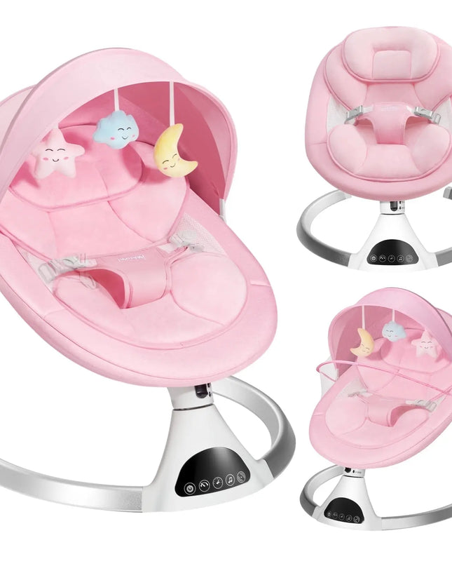 HARPPA™ Electric Baby Swing – 5 Speeds, Remote Control, Bluetooth Music + Mosquito Net | Nursery Essential