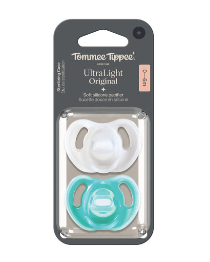Tommee Tippee UltraLight Original pacifiers in packaging on a white background