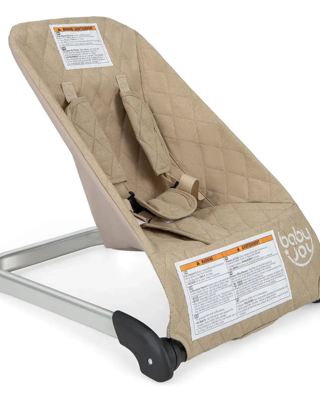 Infans Portable Folding Infant Bouncer with Breathable Backrest and Aluminum Frame