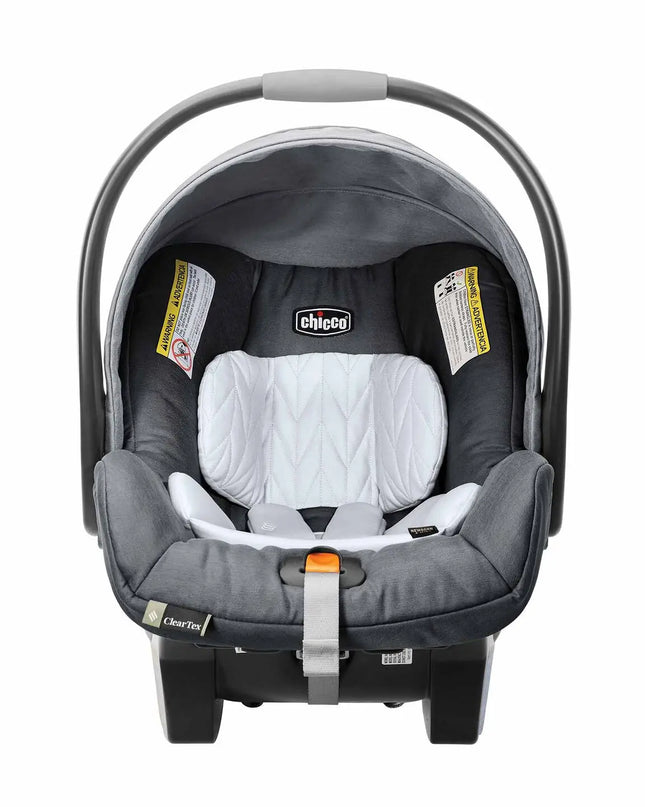 Gray Chicco car seat on a white background