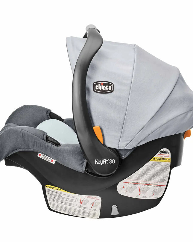 Gray and black Chicco KeyFit 30 car seat on a white background