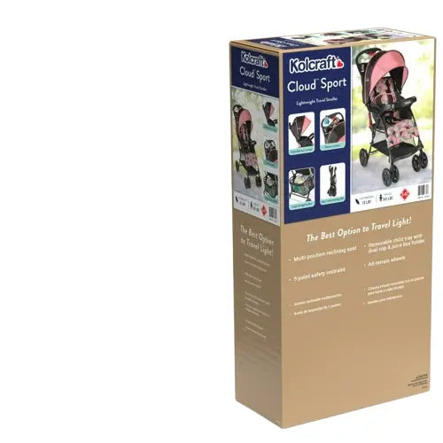 Kolcraft Cloud Sport stroller packaging on a white background