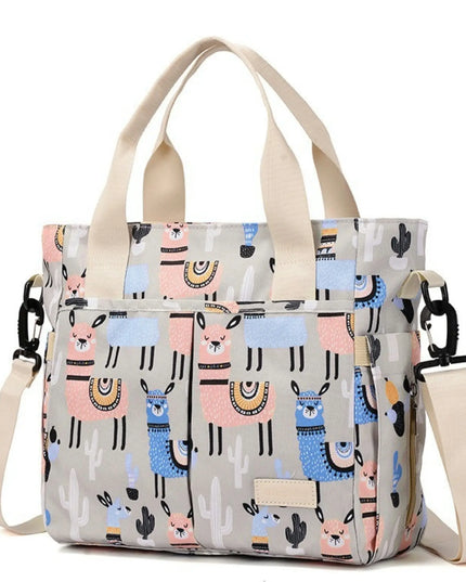 Tote bag with llama pattern on a white background
