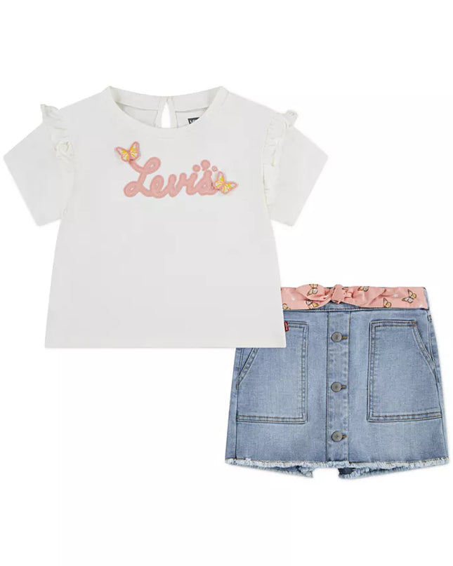 Toddler Girls Ruffle T‑Shirt & Skort Set
