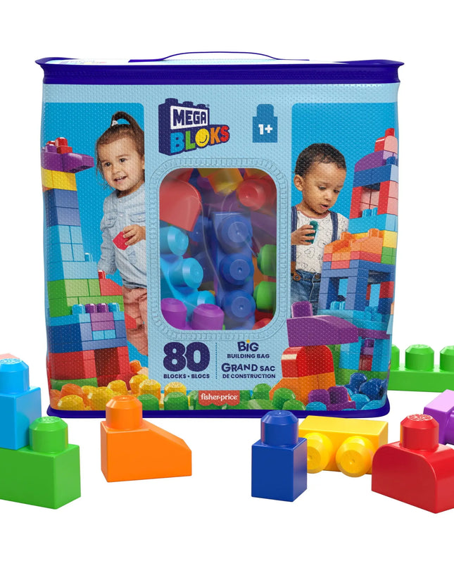 Mega Bloks™ Fisher‑Price Big Building Bag | 80‑Piece Toddler Construction Set