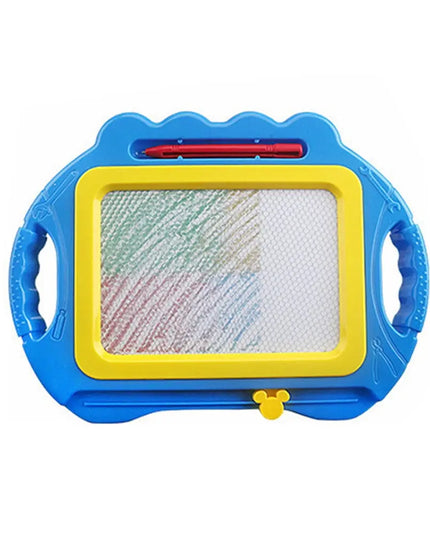 Toy drawing board with magnetic pen on a white background
