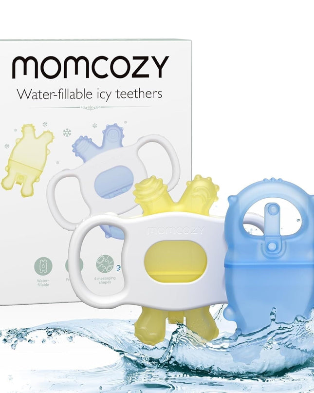 Momcozy™ Baby Teether Toys Chill Teether 2‑Pack | Washable Silicone & BPA‑Free