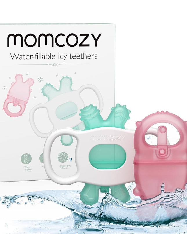 Momcozy™ Baby Teether Toys Chill Teether 2‑Pack | Washable Silicone & BPA‑Free