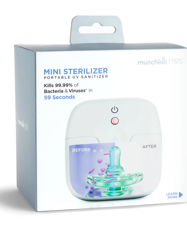Munchkin Mini Sterilizer packaging on a white background
