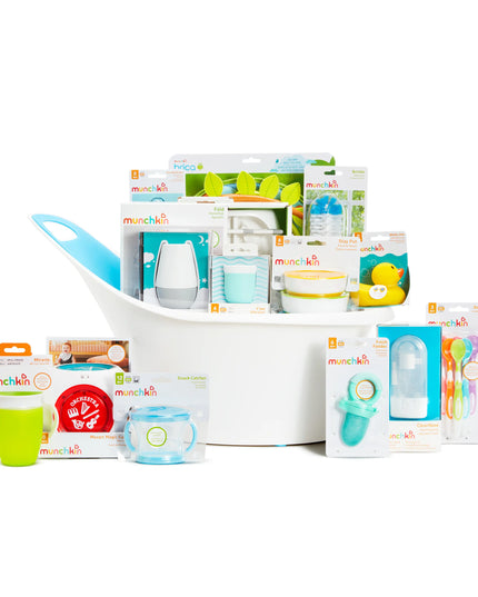 Munchkin® My Munchkin Gift Basket - Ideal for Baby Showers, Featuring 15 Neutral Unisex Baby Products