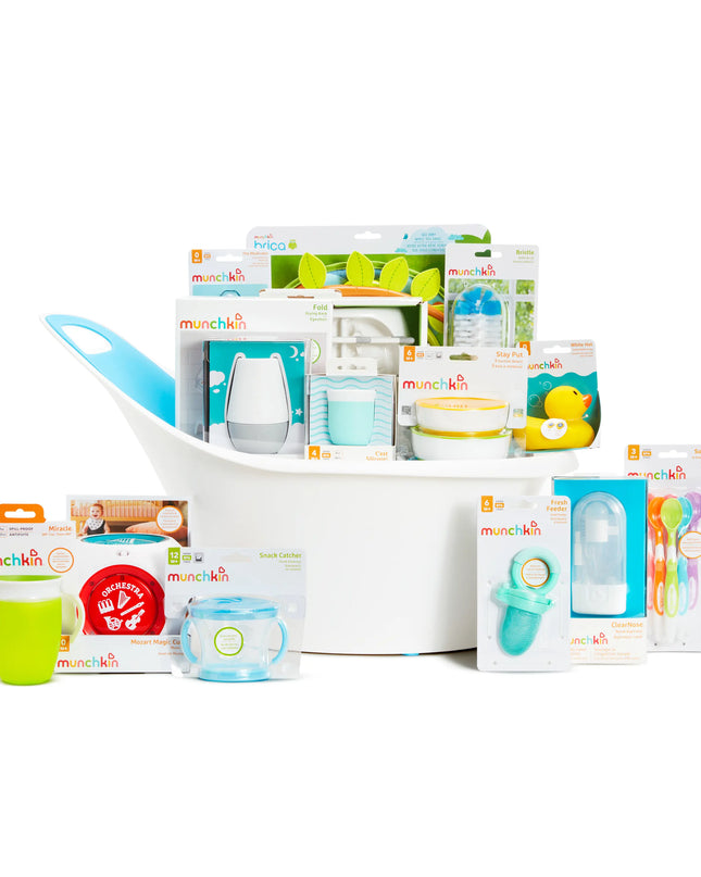 Munchkin® My Munchkin Gift Basket - Ideal for Baby Showers, Featuring 15 Neutral Unisex Baby Products