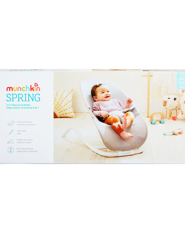 Munchkin® Spring 2-in-1 Infant Bouncer and Rocker - Lightweight Design with Three Recline Positions, Unisex