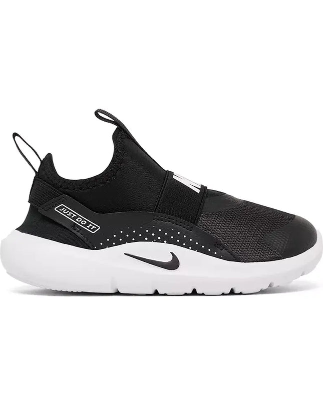 Black Nike slip-on sneaker on a white background