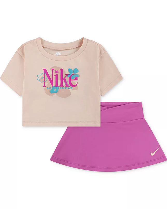  Nike Baby Girls Wild Flower T‑Shirt & Dri‑FIT Scooter Set
