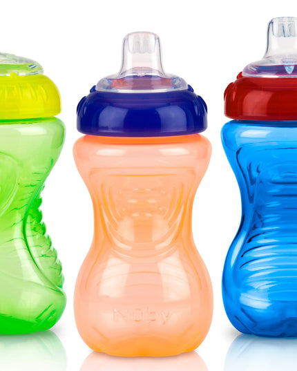 Nuby No-Spill Easy Grip Soft-Spout Sippy Cup – 10 oz, 3‑Pack