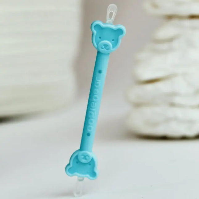 Blue bear-shaped lanyard on a white background
