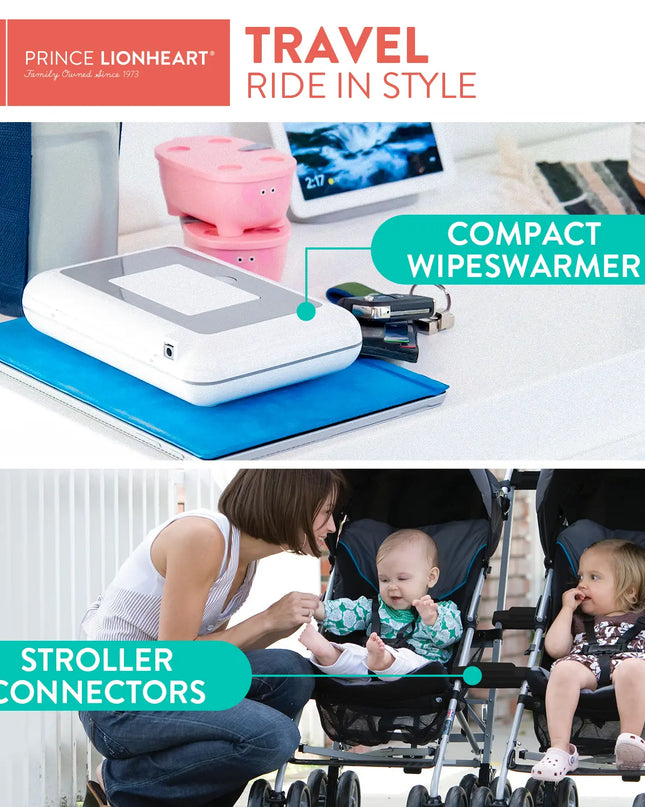 Prince Lionheart Portable Compact Baby Wipe Warmer with Car Adapter