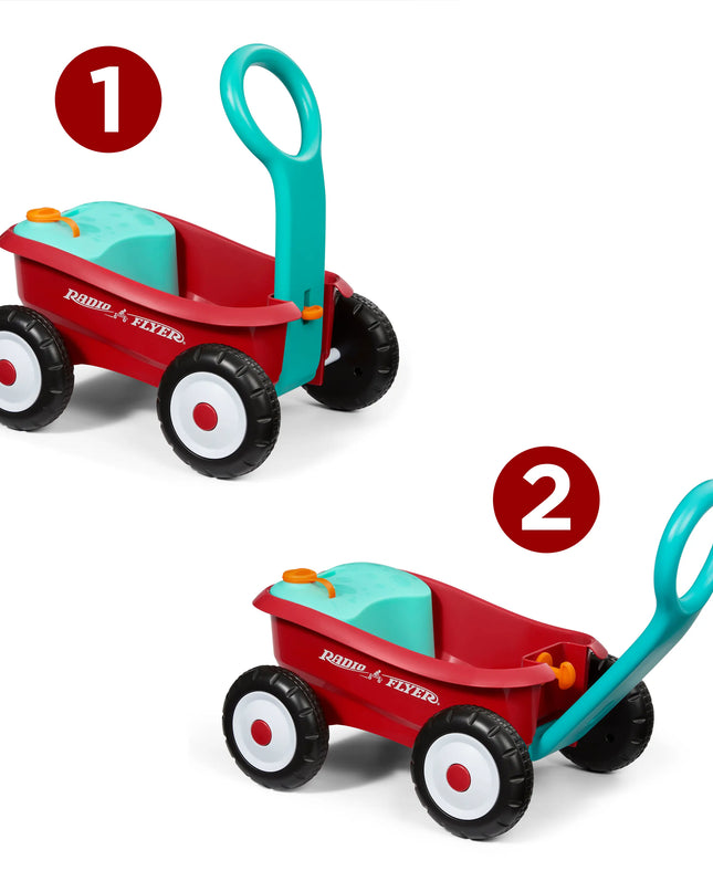 Radio Flyer Push & Pull Bubble Buddy Walker Wagon - Non-Battery Operated Bubble Machine for Children Aged 1-4 Years