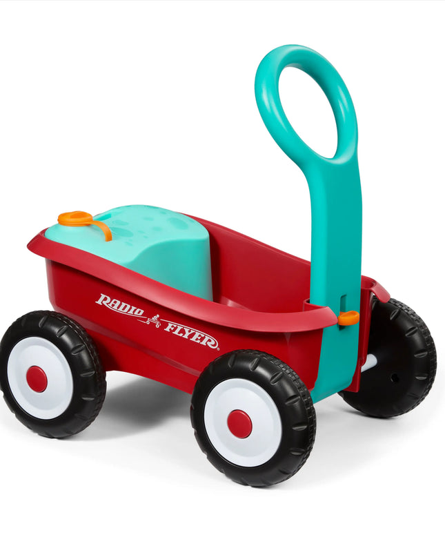 Radio Flyer Push & Pull Bubble Buddy Walker Wagon - Non-Battery Operated Bubble Machine for Children Aged 1-4 Years