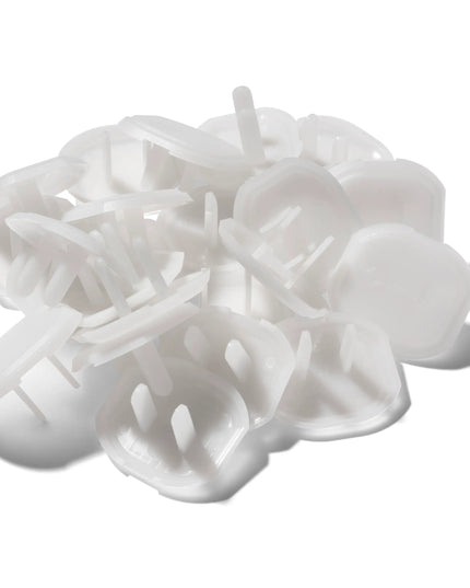 White plastic clips on a white background