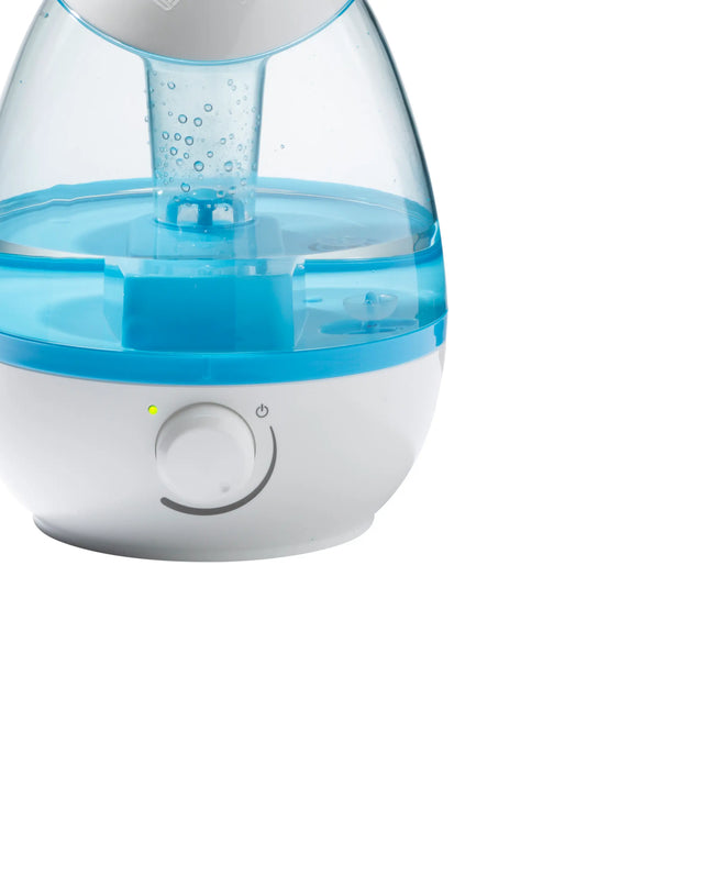 Humidifier with blue water tank on a white background