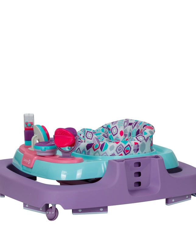 Baby walker with colorful design on a white background
