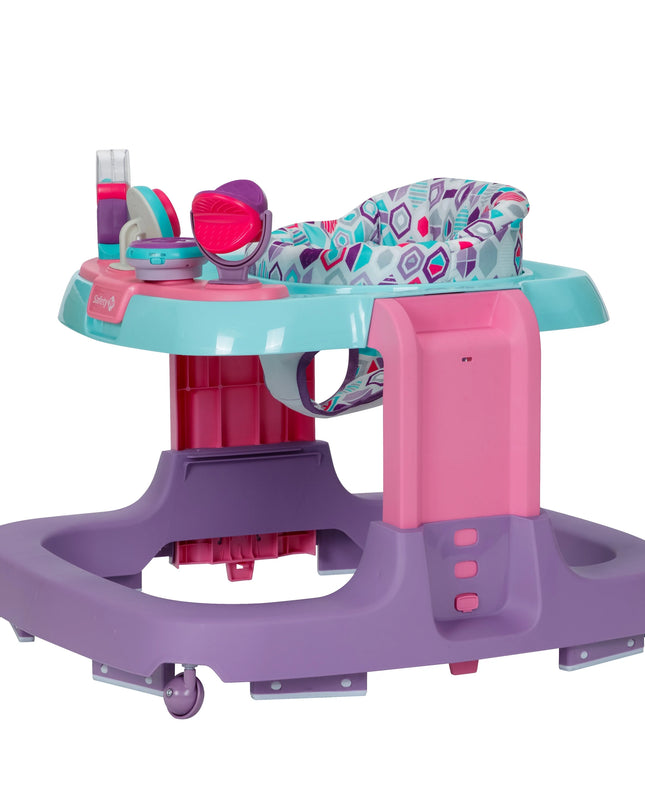 Children's activity center with pink, purple, and blue design on a white background