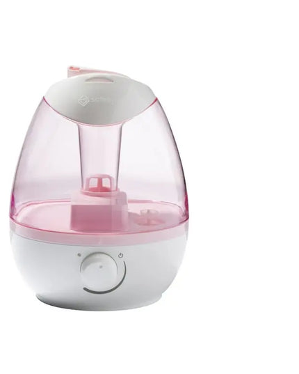 Pink and white humidifier on a white background