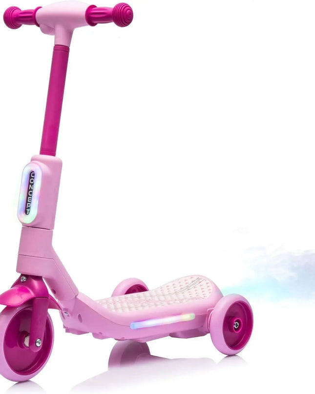 Pink scooter with a white background
