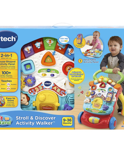 VTech® Stroll & Discover Activity Walker | 2‑Speed Light‑Up Music Push Toy