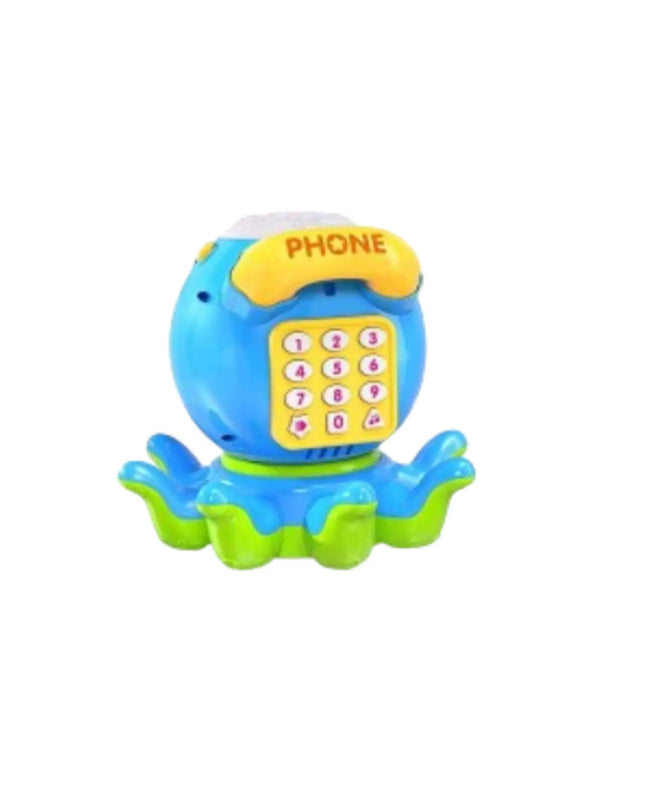 Toy phone shaped like an octopus on a white background