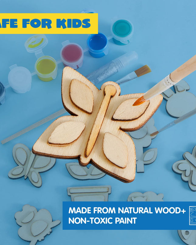 Joyfy 12‑Piece Wooden Magnet Painting Kit – DIY Craft & Art for Kids
