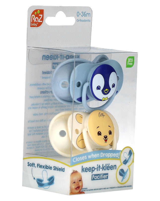 Razbaby Keep-It-Kleen, Pacifier, 0-36 Months, 2 Pack