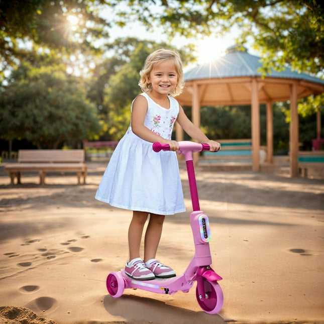 Thunderbolt 2-in-1 Kids Electric Scooter with LED Lights & Spray Tail