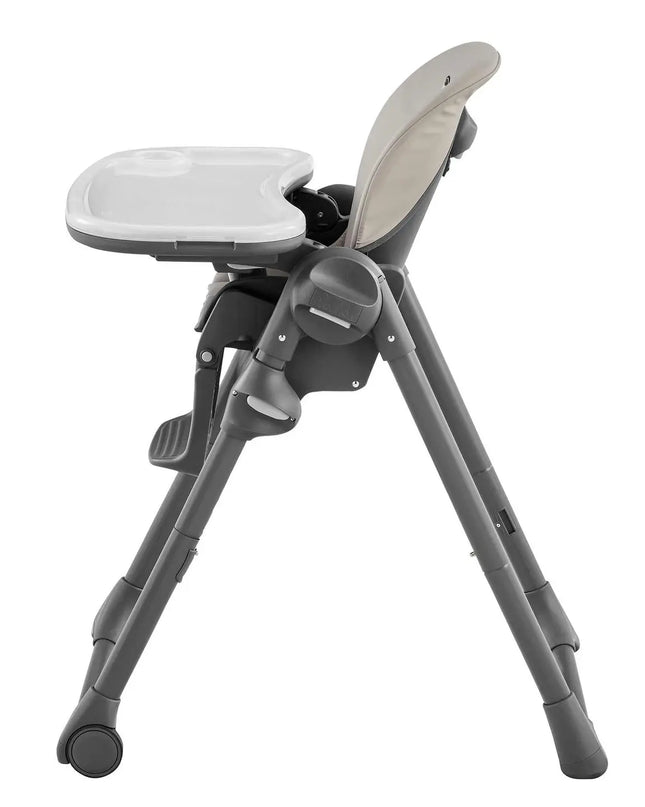 Gray and white high chair on a white background